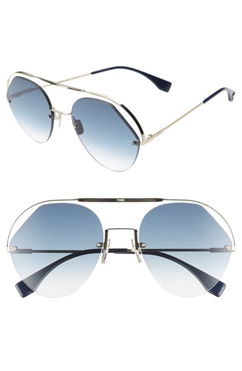 fendi monogram aviator sunglasses|Fendi geometric rimless aviator sunglasses.